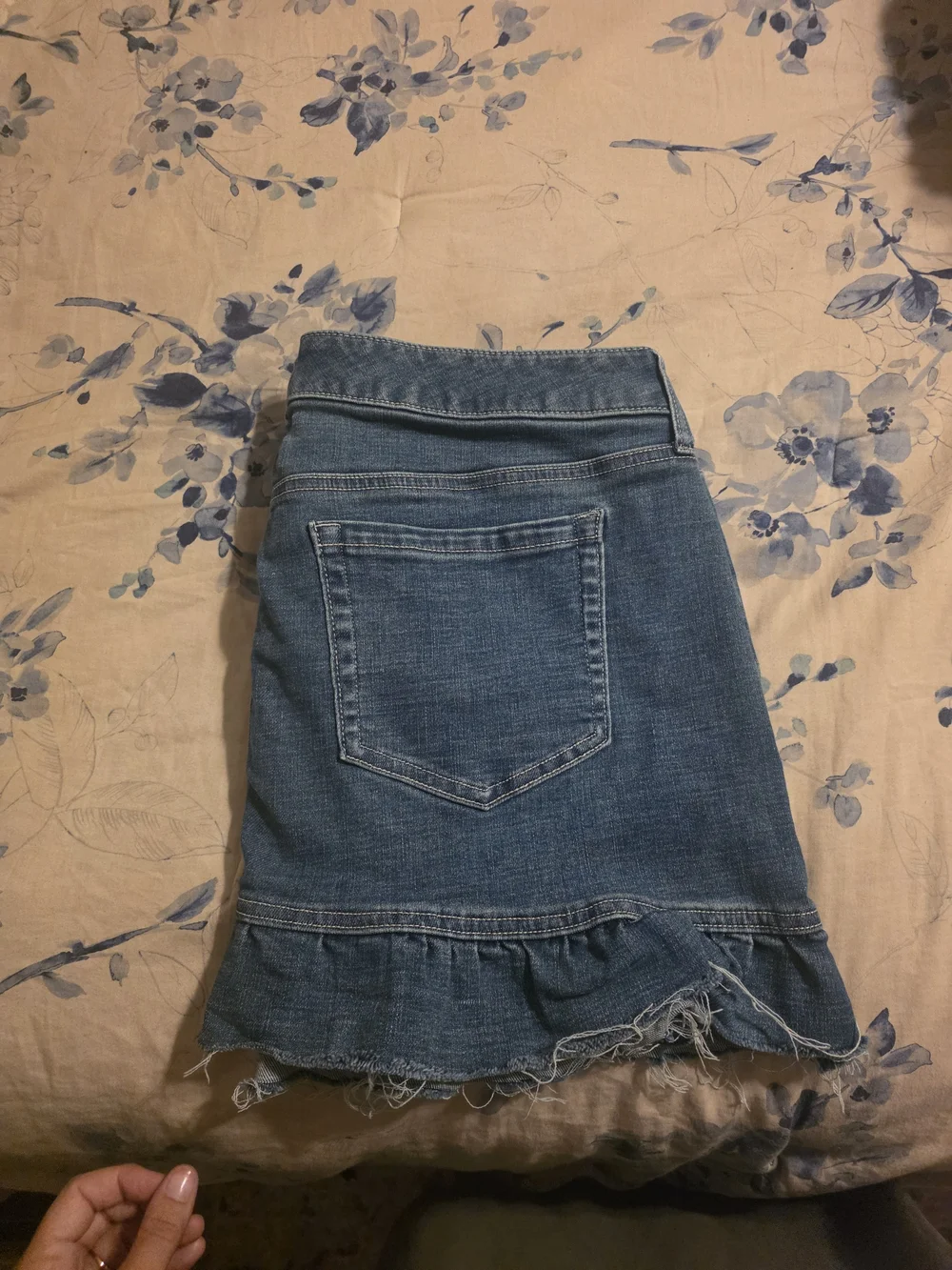 Torrid Blue Denim Mini Skirt with Ruffle Hem